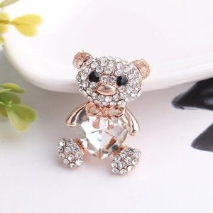 Valentines Brooch Cute Cartoon Heart Bear With Exquisite Cute Teddy Bear